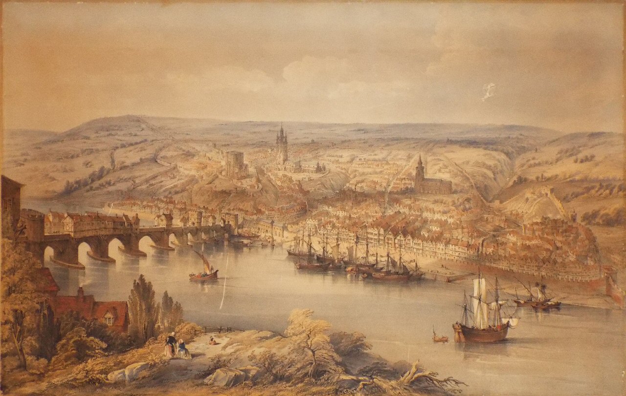 Lithograph - Newcastle upon Tyne in the Reign of Queen Elizabeth